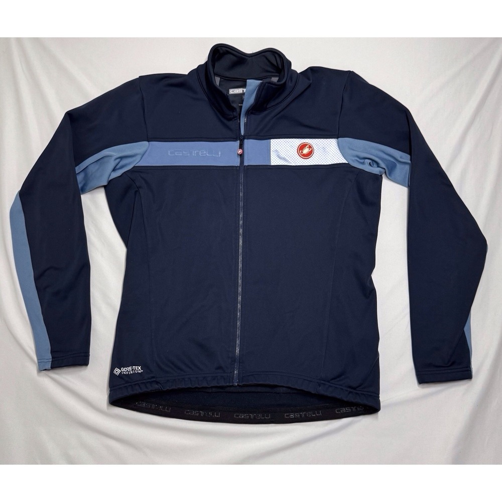 Castelli Mortirolo 6S Windproof Thermal Cycling‎ Jacket Blue Goretex Size XL